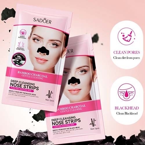 Sadoer Pink Bamboo Charcoal Deep Cleansing Nose Strips (6 pcs) - Image 3