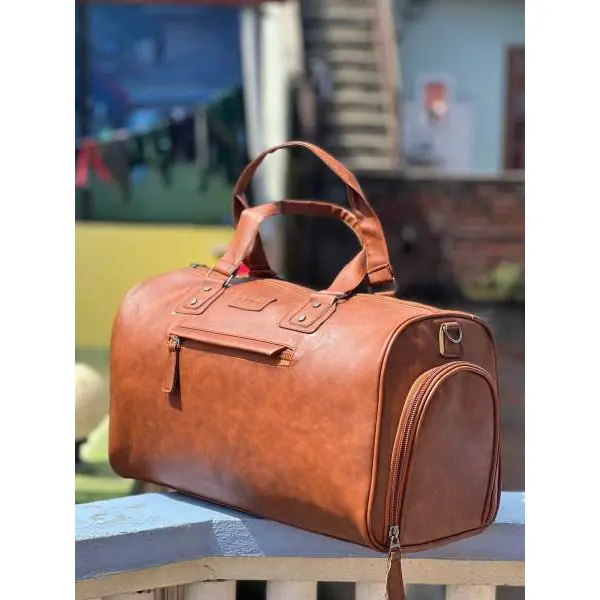 Super Stylish Duffel Bag For Traveling|Pu Leather Side-bag For Men |Perfect For A Weekend Getaway Or Hitting The Gym - Image 5
