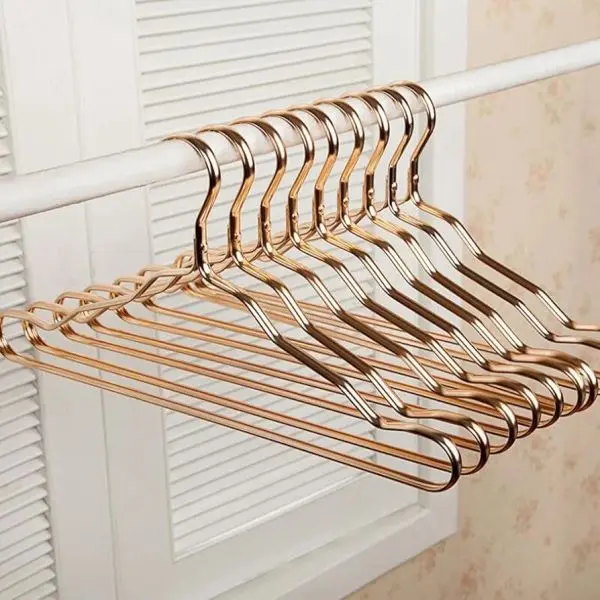 5 Pack Coat Hangers Aluminum Gold Colour Clothes Hanger - Image 3