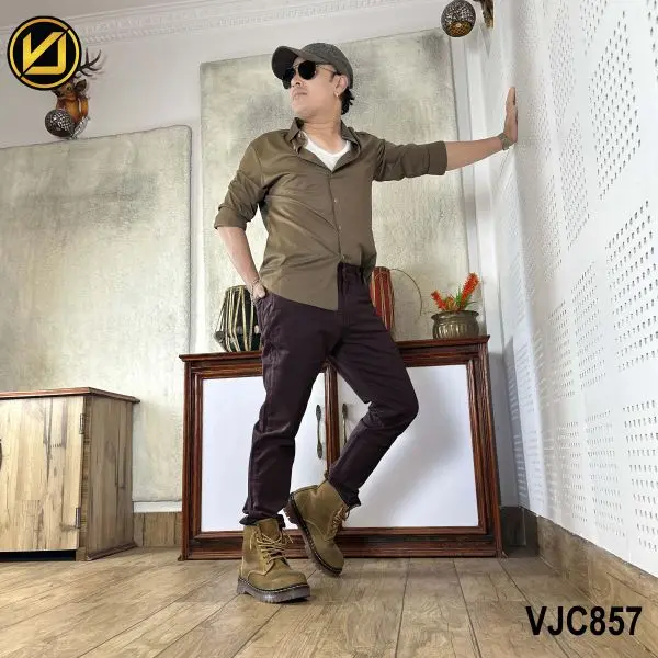 VIRJEANS (VJC857) Stretchable Cotton Jeans Pant For Men-Coffee - Image 3