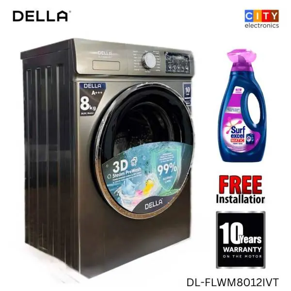 Della 8 Kg Fully Automatic Front Load Washing Machine - Image 2