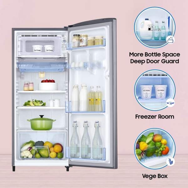 SAMSUNG 192 Litres Direct Cooling Single Door Refrigerator RR20C20C2GS/IM - Image 5