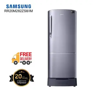 SAMSUNG RR20M282ZS8/IM 192 Litres Direct Cooling Digital Inverter Single Door Refrigerator With Base Stand Drawer