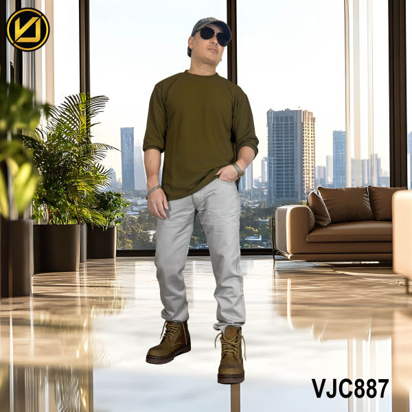 VIRJEANS (VJC887) Cotton Pant For Men-Grey - Image 2
