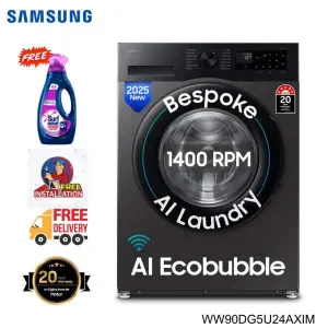 SAMSUNG 9 Kg Washing Machine With AI Eco Bubble WiFi Embedded WW90DG5U24AXIM