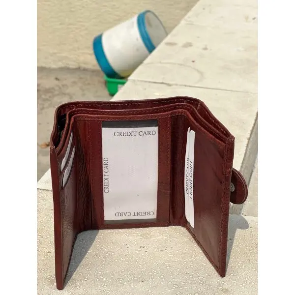 Brown Leather Casual TriFold Wallet For Men |Solid Casual Wallet With 6 Card Holder Compartment - Image 4