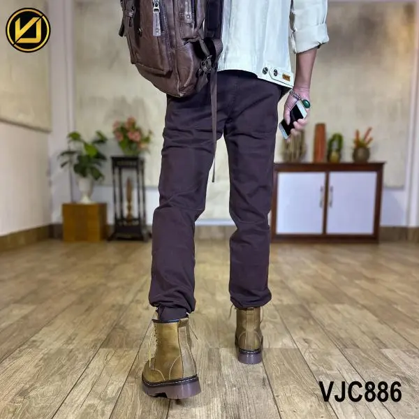 VIRJEANS (VJC886) Stretchable Cotton Pant For Men-Coffee - Image 3