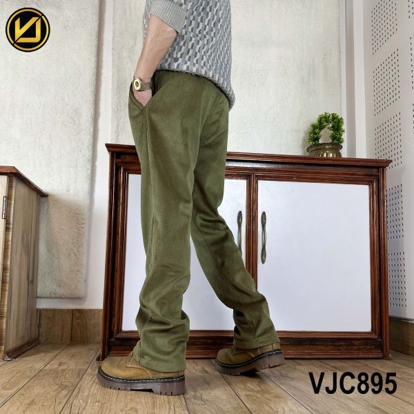 VIRJEANS (VJC895) Corduroy Inner Fur Pant For Men-Green - Image 4