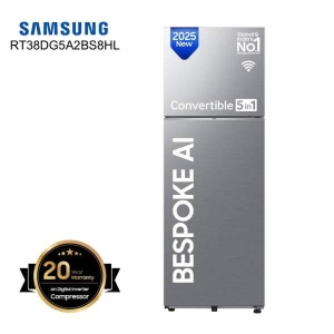 SAMSUNG 350 Litres Bespoke 5 In 1 Convertible AI WiFI Double Door Refrigerator RT38DG5A6BS8HL