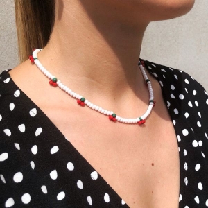 Cherry Pop Beaded Necklace