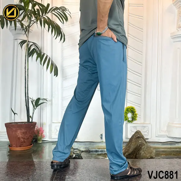 VIRJEANS (VJC881) Stretchable Silk Sporty Trouser For Men-Sky Blue - Image 4