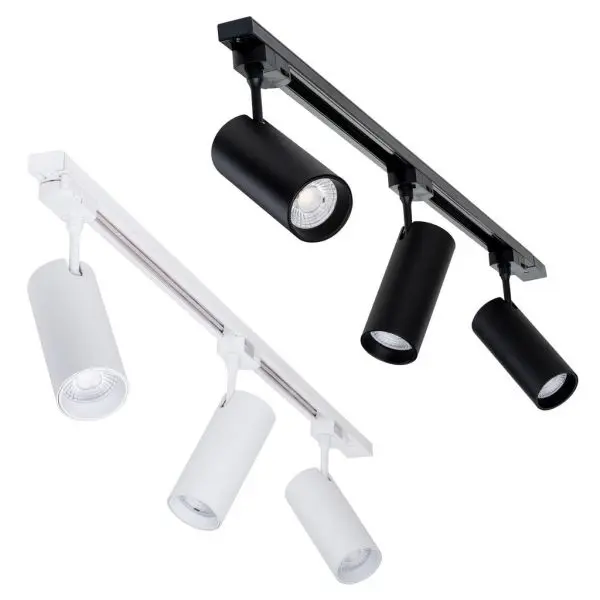 LED Track Lights 3 Sets Of 20W White Color In Black And White Body