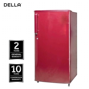 Della 180 Litres Direct Cooling Single Door Refrigerator Red