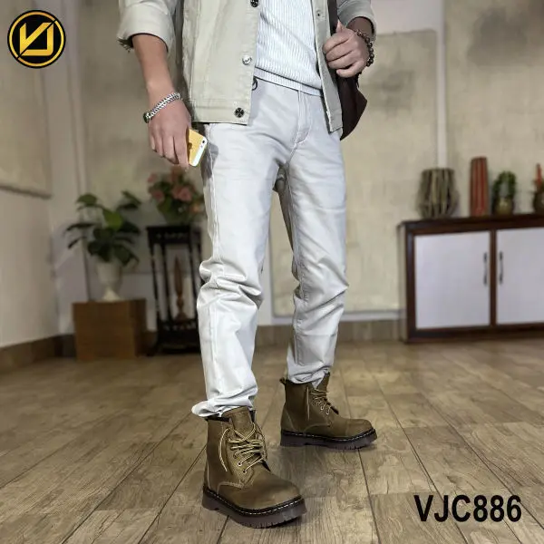 VIRJEANS (VJC886) Stretchable Cotton Pant For Men-Off-white - Image 3