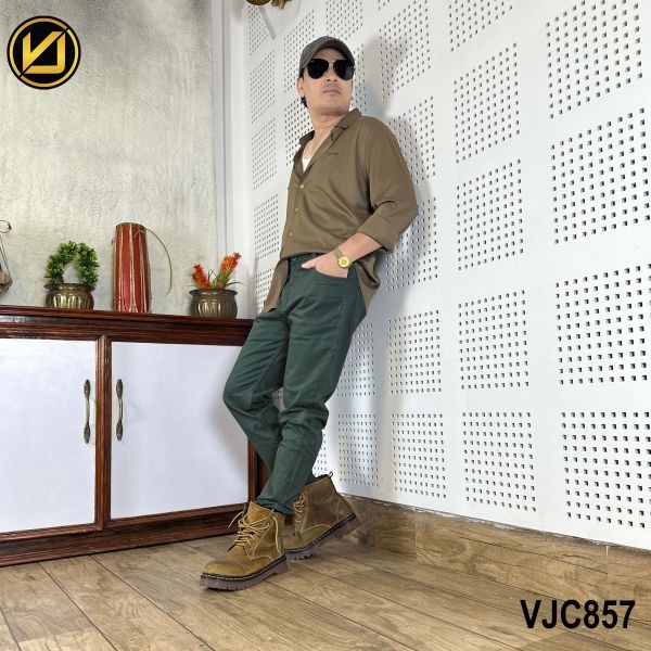 VIRJEANS (VJC857) Stretchable Cotton Jeans Pant For Men-Green - Image 3