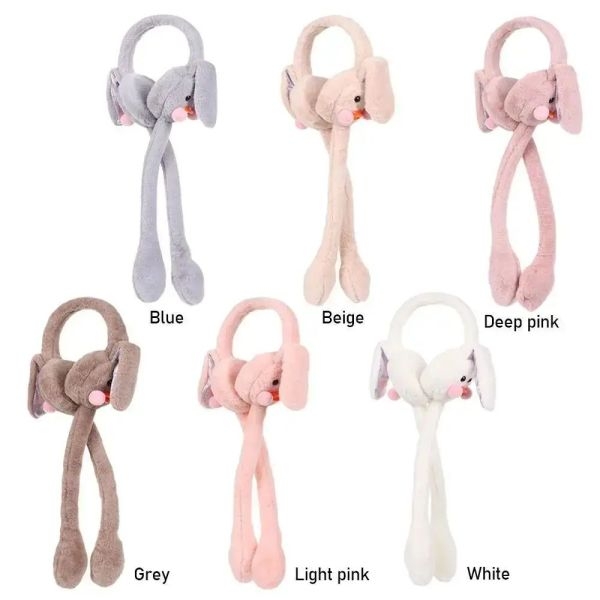 Soft Headband Fluffy Rabbit Ears Moving Ears Plush Earmuffs Warm Earmuffs - Image 4