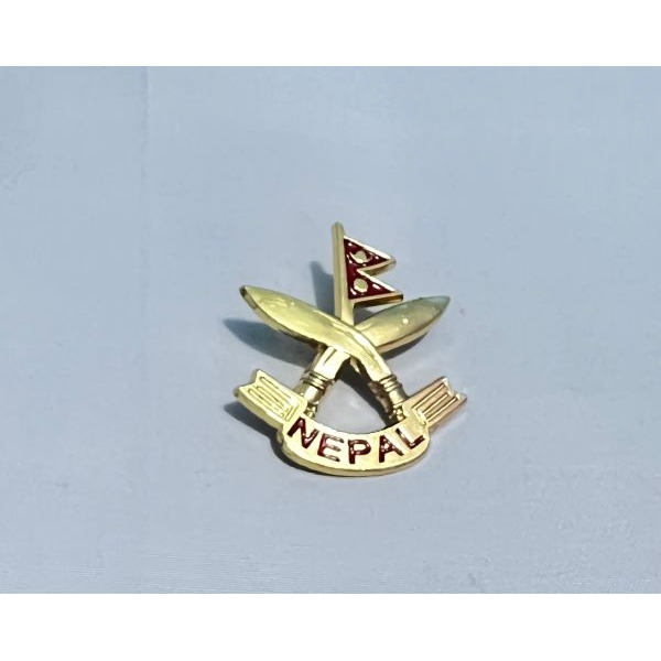 Nepal Flag With Khukuri Cross Brooch - Image 3