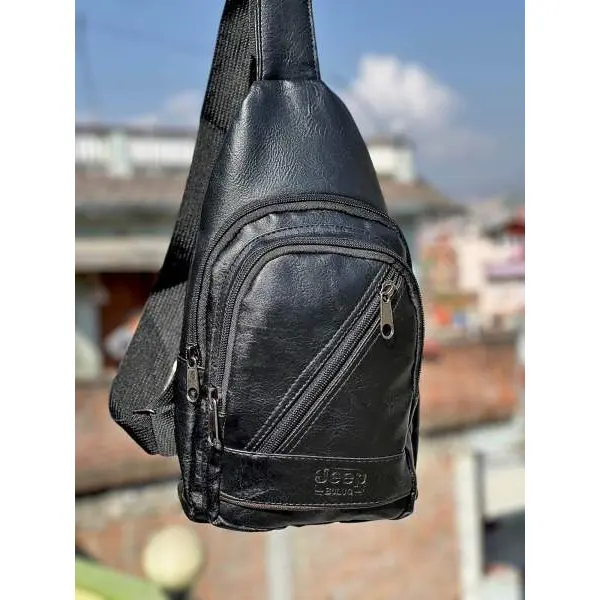 Crossbody Bag For Unisex |Fashion Premium Leather Crossbody Bag With Zippered - Image 2