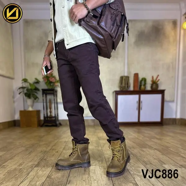 VIRJEANS (VJC886) Stretchable Cotton Pant For Men-Coffee - Image 2
