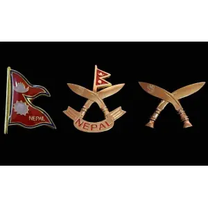 Nepali Flags Khukuri Cross With Multiple choice Use Badges