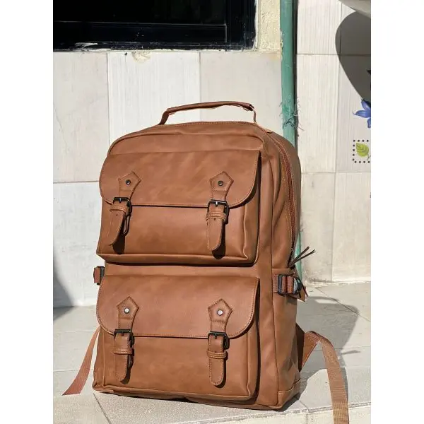 Large Capacity Casual PU Leather Backpack for Men | Student Backpack | Travel Bags for Men | - Image 4