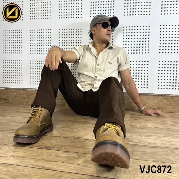 VIRJEANS (VJC872) Stretchable Cotton Straight Fit Pants For Men- Coffee - Image 5