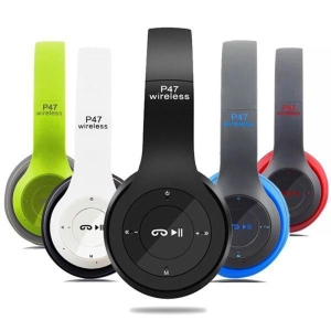 P47 On Ear Headphones Foldable Bluetooth Headset With Mic Stereo Bass Wired/Wireless Earphones