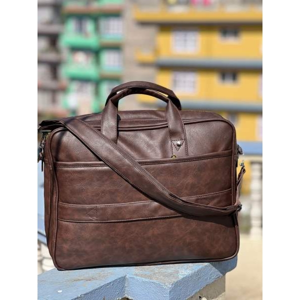 Men's Office Bag Briefcase Bag File Bag Laptop Bag Travel Document Bag PU leather Side Bag - Image 5
