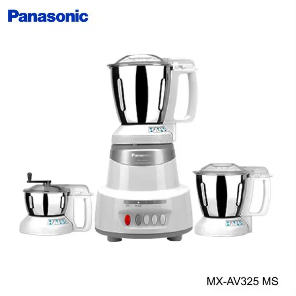 Panasonic MX-AV325MS 600 Watt Super Mixer Grinder With 3 Jars (Marvel Silver)