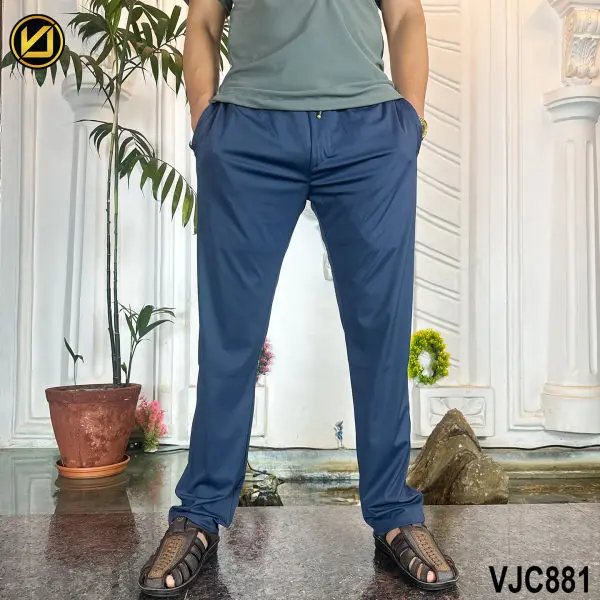 VIRJEANS (VJC881) Stretchable Silk Sporty Trouser For Men-Dark Blue - Image 2