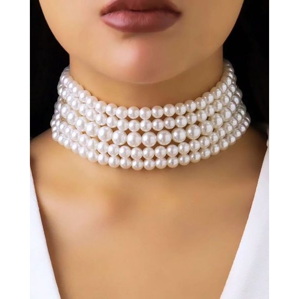 Five Layer Pearl Choker - Image 2