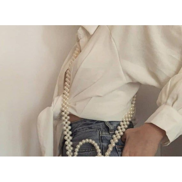 Pearl Beaded Bag Fashion Handbag Women's Evening Clutch Shiny Jewelry Embellished Purse - Image 3