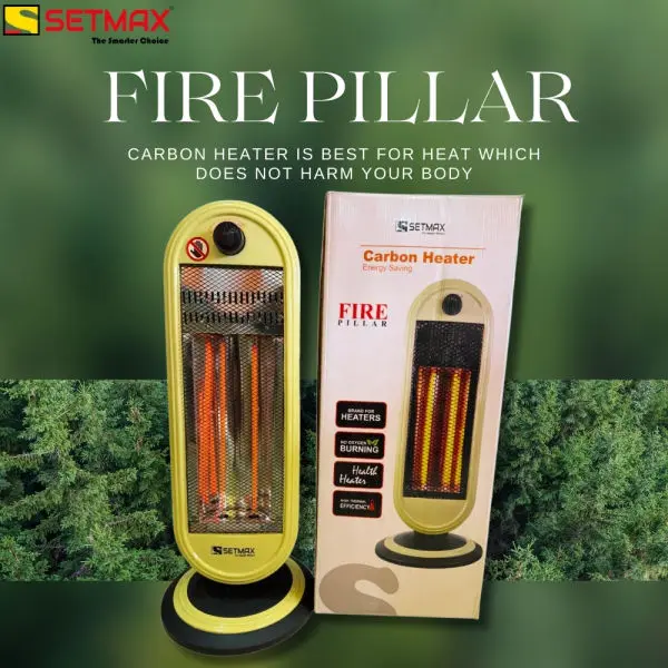 Setmax 2 Rod Carbon Heater | Fire Pillar | 1200 W | Oscillation - Image 3