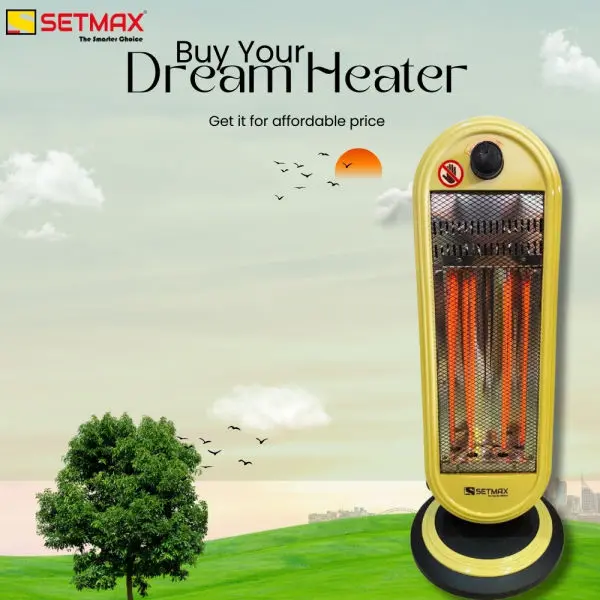 Setmax 2 Rod Carbon Heater | Fire Pillar | 1200 W | Oscillation - Image 5