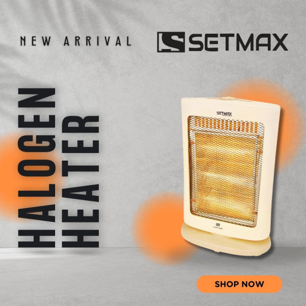 Setmax 3 Rod Electric Halogen Heater | Radiant STH101 | 1200W | Oscillation - Image 3
