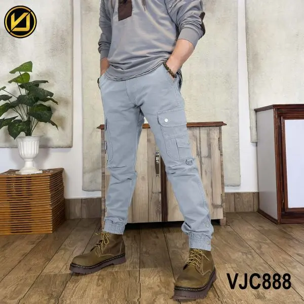 VIRJEANS (VJC888) Cargo Box Jogger With Bottom Pant For Men- Blue - Image 3