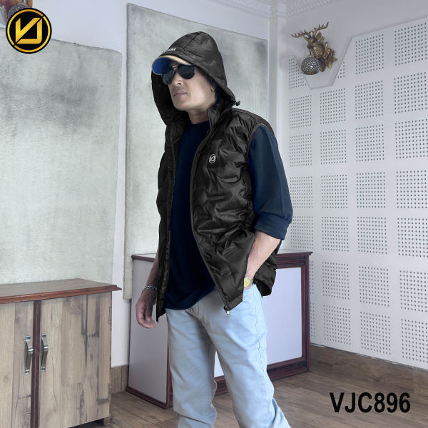 VIRJEANS (VJC896) Half Dawn Ultra Light Jacket For Men- Black - Image 2