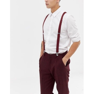 Maroon Elastic Suspenders For Men