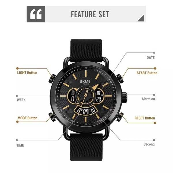 Skmei 1860 Men's Silicon Strap Dual Time Setting Watch - Image 5