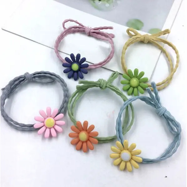 A Elastic Rubber Band Hair Accessories Flower Hair Tie Hair Ring Ponytail Hair Rope - Image 2