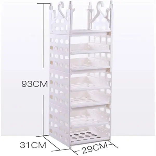 a Home Hanging Closet Organizer, 4 Layers DIY Foldable Hanging Storage, Fold-able Design, Save Space, for Clothing, Sweaters, Towels, Hats - Image 3
