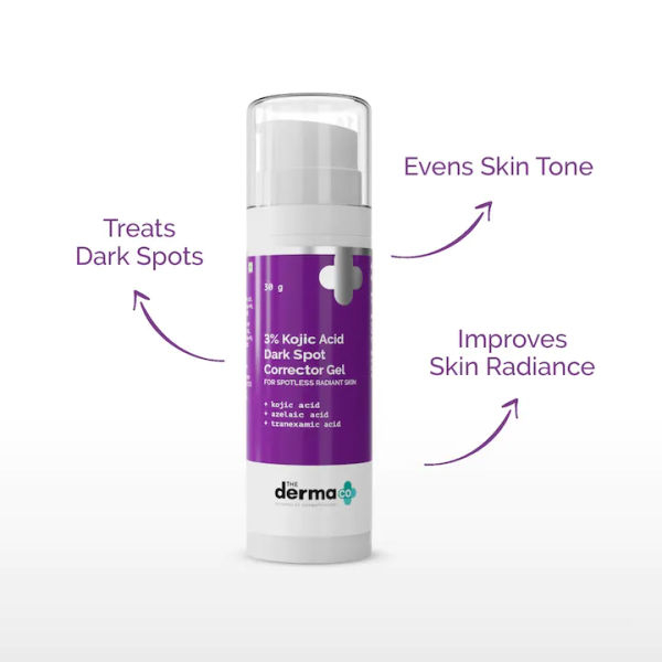 The Derma Co. 3% Kojic Acid Dark Spot Corrector Gel with Azelaic & Tranexamic Acid - 30g - Image 2