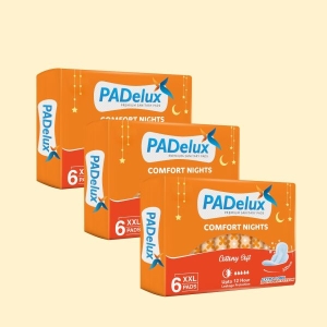 PADelux Sanitary Pads Comfort Nights XXL 6 Pads Soft and Cottony