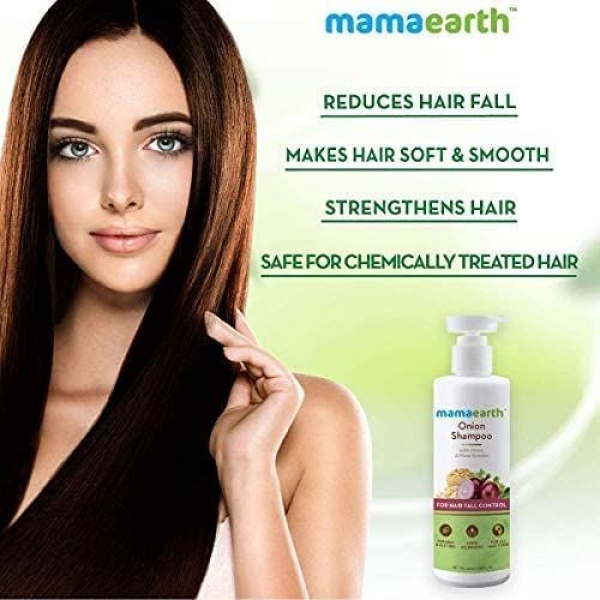 Mamaearth Onion Shampoo For Hair Fall Control With Onion Oil & Plant Keratin, 400 Ml - Image 2