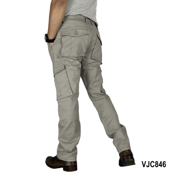 VIRJEANS (VJC846) Stretchable Cargo Box Pant For Men-Grey - Image 4