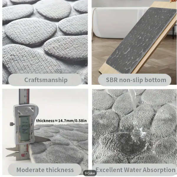 "3Pcs Extra Thick Foam Bathroom Mat Set – Non-Slip & Washable" - Image 2