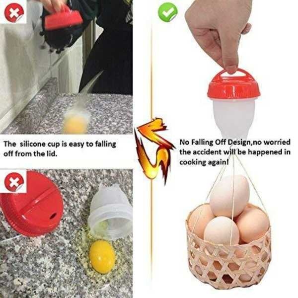 Egg Cooker-Silicone Egg Poachers For Hard Boiled Eggs,Egg Cups(Pack Of 6) - Image 5