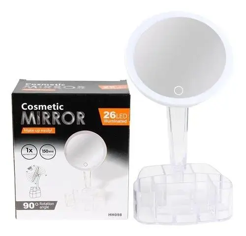 Cosmetic Mirror 90 Degree Rotation Angle 26 LED Illuminated