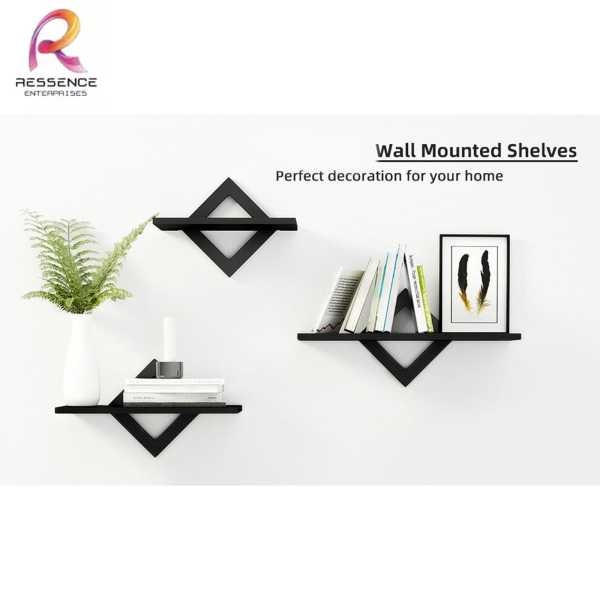 3 Pc Floating Diamond Shelf Wall Mounted Shelves - Image 2