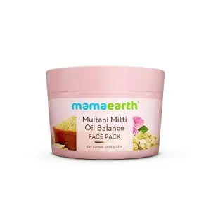 Mamaearth Multani Mitti Oil Balance Face Pack with Multani Mitti & Bulgarian Rose for Normal to Oily Skin 200g